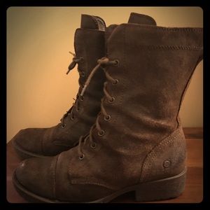 Born Brown Distressed Leather Military Boots